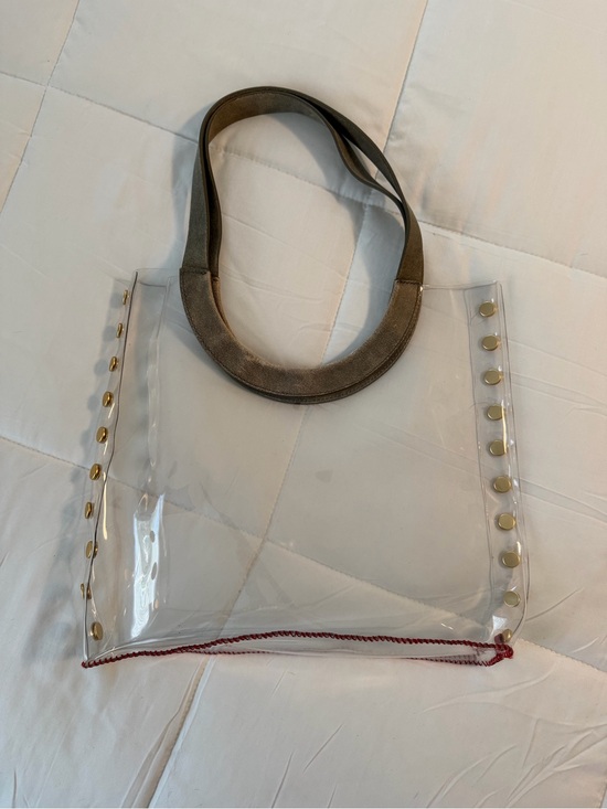 Hammitt Handbags - Hammitt Clear Tote with Metallic Brown Handles and Gold Studs
